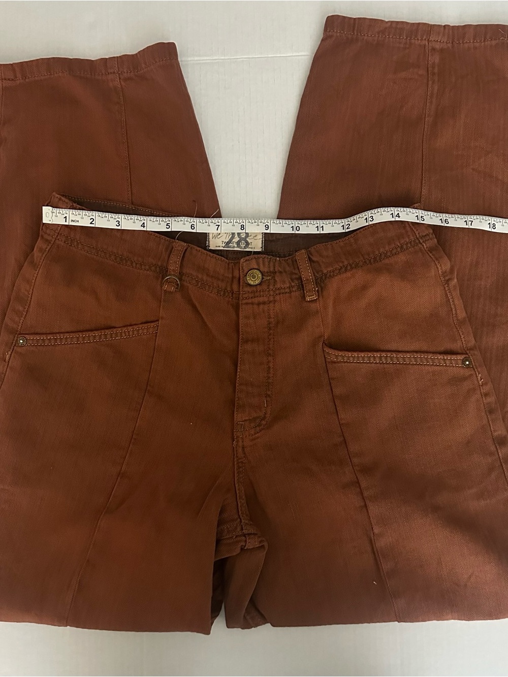 Free People Limited Edition Tennessee Slouchy Utility Jeans Ginger Brown - Picture 6 of 10